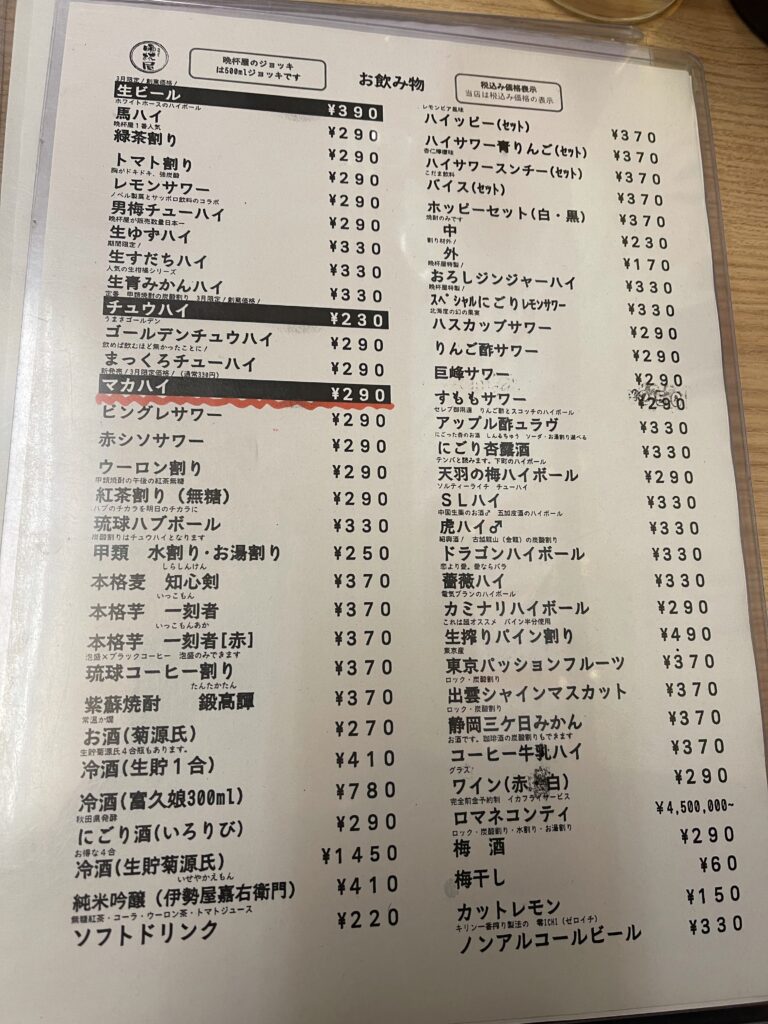 立呑み晩杯屋　田町