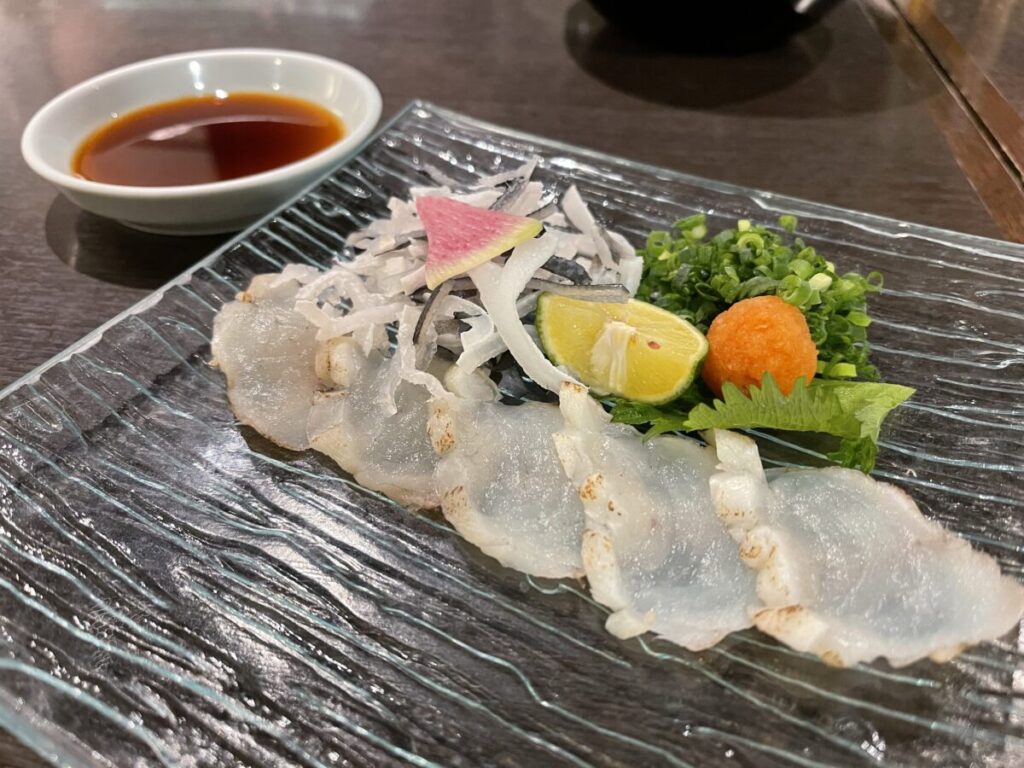 ふぐのタタキとプリプリふぐ皮