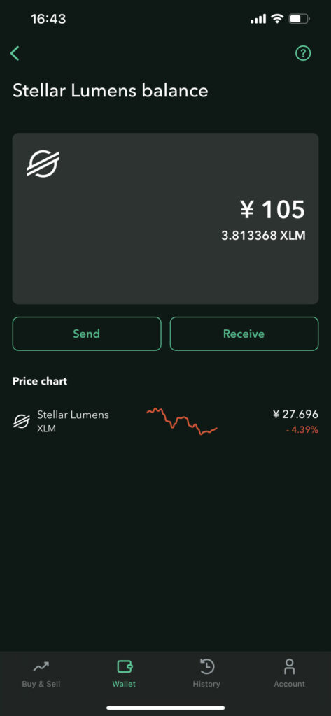 1ヶ月で取得したステラ(XLM)の値段