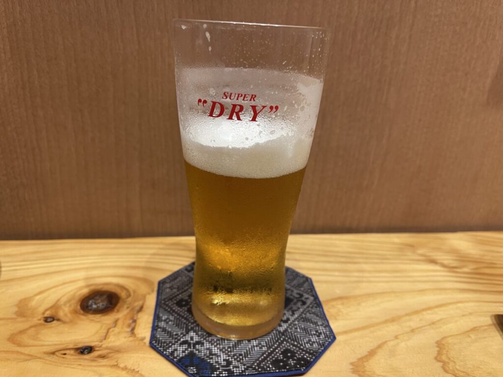 生ビール【アサヒプレミアム熟撰（中）】660円