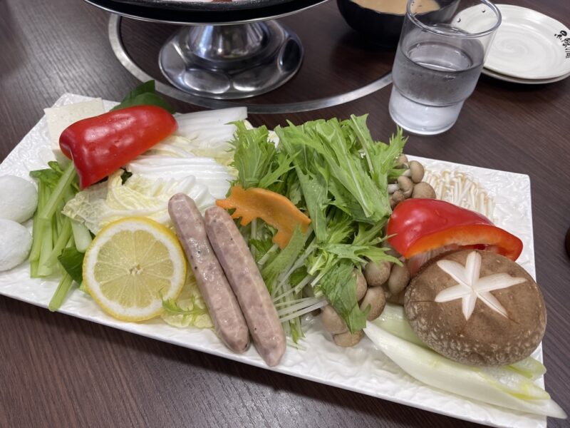 黒豚しゃぶしゃぶ の鍋の野菜