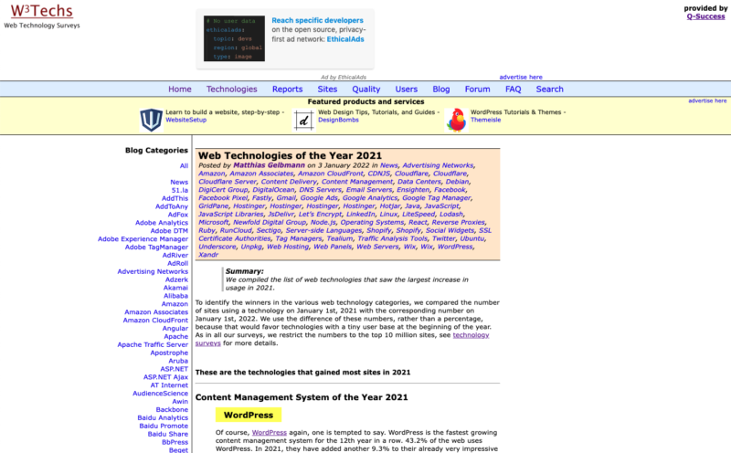 Web Technologies of the Year 2021