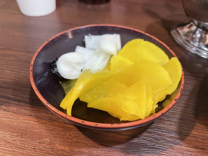 生玉葱とチュジャンと沢庵